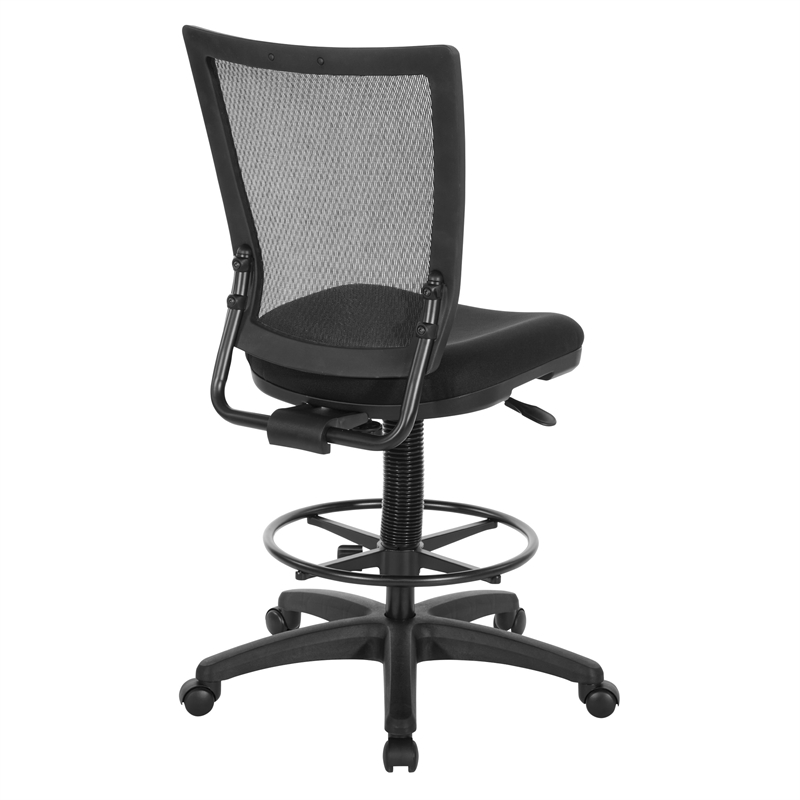Soft Frame Drafting Chair  with Black Coal  Fabric Thick Padded Seat