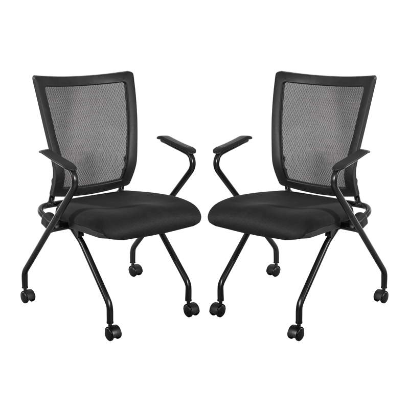 Soft Frame Folding Chair with Black Coal FreeFlex Fabric Thick Padded Seat