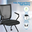 Soft Frame Folding Chair with Black Coal FreeFlex Fabric Thick Padded Seat