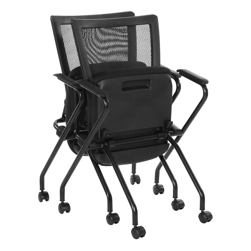 Soft Frame Folding Chair with Black Coal FreeFlex Fabric Thick Padded Seat