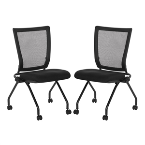 Soft Frame Folding Chair with  Fabric Black Coal Thick Padded Seat