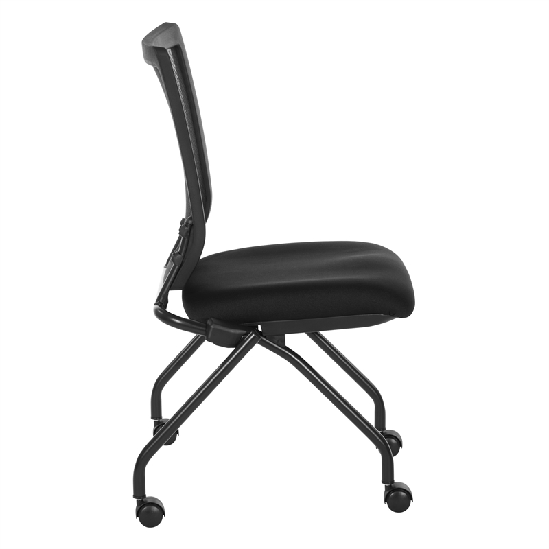 Soft Frame Folding Chair with  Fabric Black Coal Thick Padded Seat