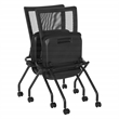 Soft Frame Folding Chair with  Fabric Black Coal Thick Padded Seat