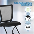 Soft Frame Folding Chair with  Fabric Black Coal Thick Padded Seat