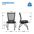 Soft Frame Folding Chair with  Fabric Black Coal Thick Padded Seat