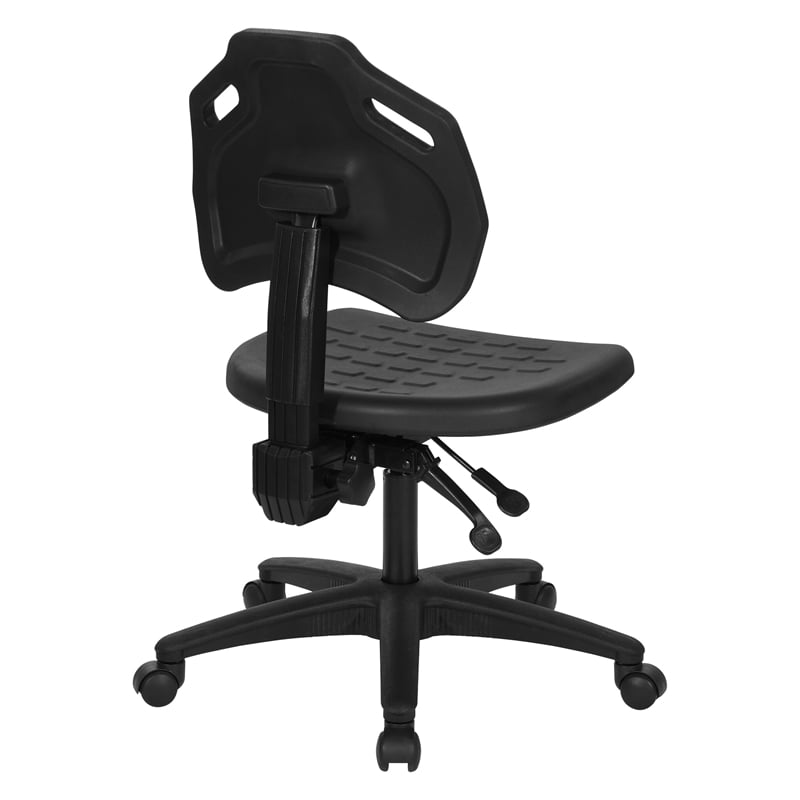 Black Self Skinned Urethane Task Chair Seat with Tilt Back Angel Adjustable