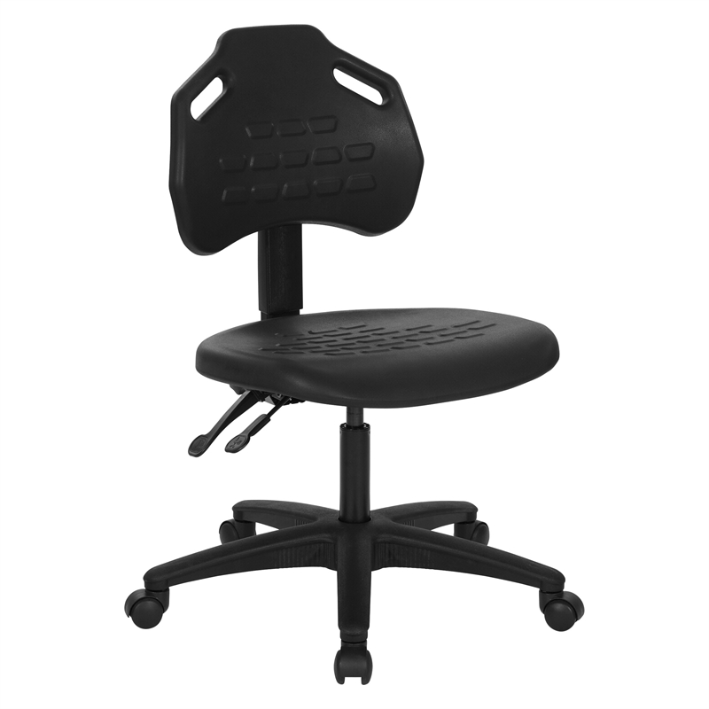 Black Self Skinned Urethane Task Chair Seat with Tilt Back Angel Adjustable