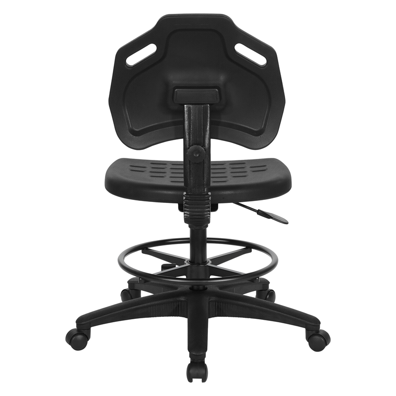 Black Self Skinned Urethane Intermediate Drafting Chair Adjustable Footrest