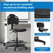 Black Self Skinned Urethane Intermediate Drafting Chair Adjustable Footrest