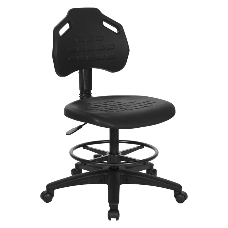 Black Self Skinned Urethane Intermediate Drafting Chair Adjustable Footrest