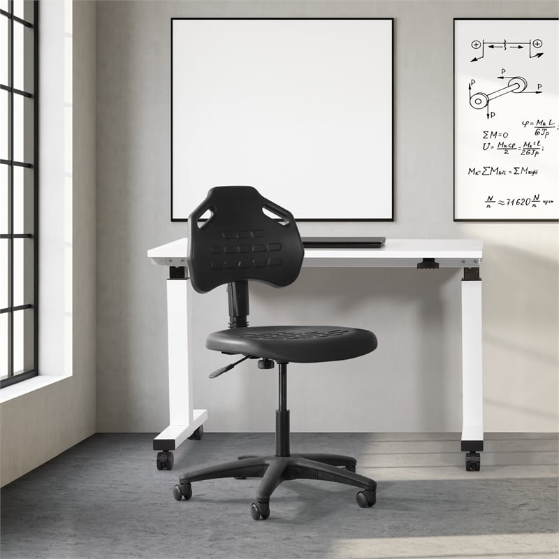 Black Self Skinned Urethane Armless Task Chair
