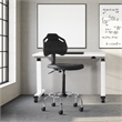 Black Self Skinned Urethane Intermediate Drafting Chair in Chrome Base