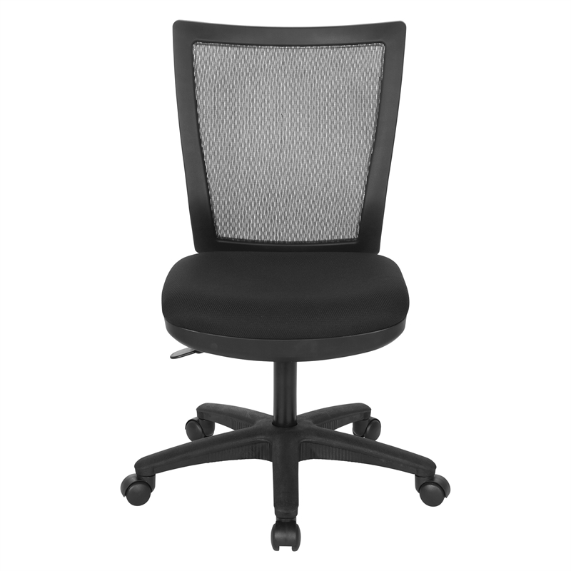 Worksmart Task Chair with Breathable Mesh Back and Padded Black Fabric Seat