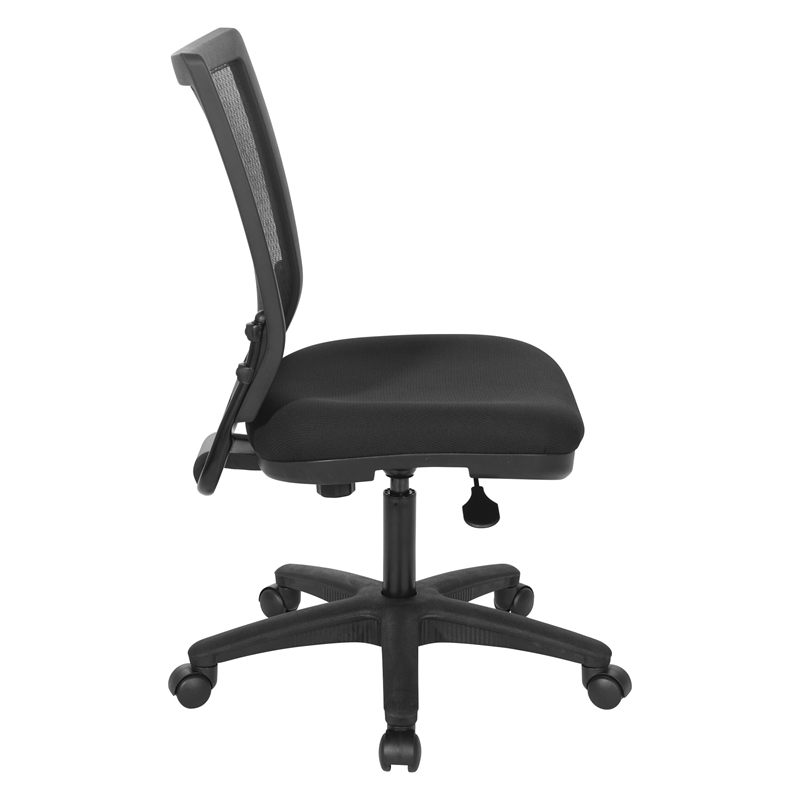 Worksmart Task Chair with Breathable Mesh Back and Padded Black Fabric Seat