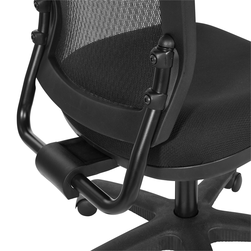 Worksmart Task Chair with Breathable Mesh Back and Padded Black Fabric Seat