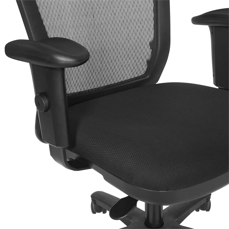 Worksmart Task Chair with Breathable Mesh Back and Padded Black Fabric Seat