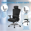 Managers Chair with Dillon Black Fabric Seat and Back and adjustable Headrest