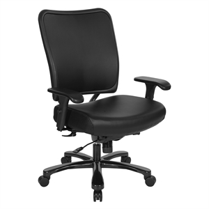 Big & Tall Dillon Black Ergonomic Chair With Black Dillon Fabric Seat