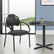 Black Self Skinned Urethane Guest Arm Chair in Black Finish Frame