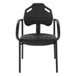Black Self Skinned Urethane Guest Arm Chair in Black Finish Frame