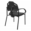 Black Self Skinned Urethane Guest Arm Chair in Black Finish Frame