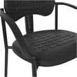 Black Self Skinned Urethane Guest Arm Chair in Black Finish Frame