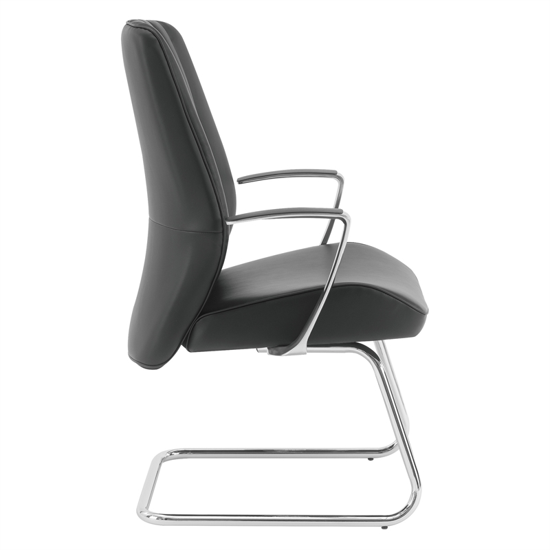 Silver Ion Technology Fabric Visitor Chair in Dillon Black
