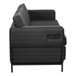 Arctic Sofa in Black Faux Leather Black Metal Finish Legs