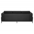 Arctic Sofa in Black Faux Leather Black Metal Finish Legs