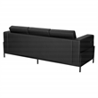 Arctic Sofa in Black Faux Leather Black Metal Finish Legs