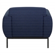 Delta Armchair in Navy Fabric with Black Metal Legs