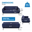 Delta Sofa in Navy Fabric with Black Metal Legs