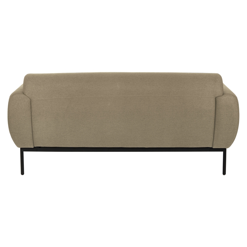 Delta Sofa in Taupe Fabric with Black Metal Legs