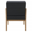 Back Faux Leather in Black with Medium Oak Finish Visitors Chair