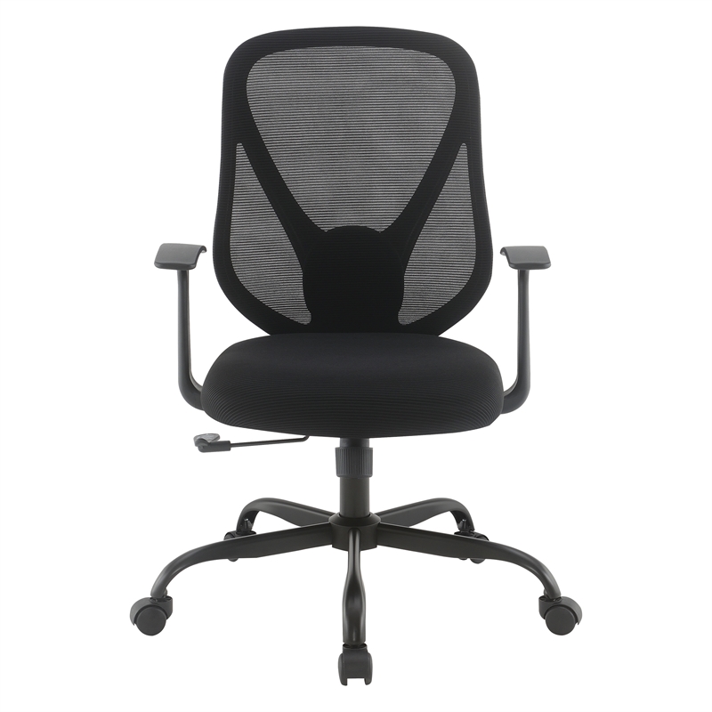 Black Mesh Back with Black Fabric Seat Managers Chair