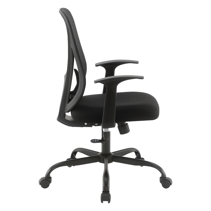 Black Mesh Back with Black Fabric Seat Managers Chair