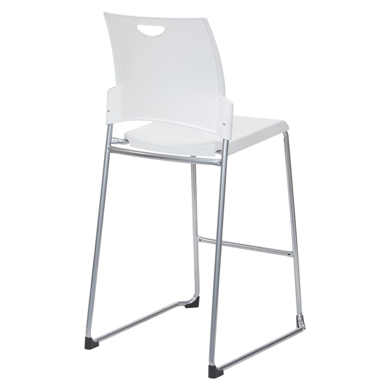 Tall Stacking and Ganging Chair with White Plastic Seat