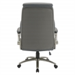 Grey Leather Big & Tall Chair with Padded Flip Arms and Titanium Base in Gray