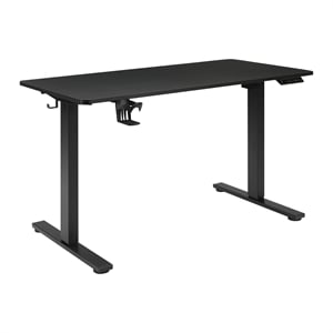 Primo 48&quot Electric Height Adjustable Engineered Wood Gaming Desk in Black Carbon Fiber Finish