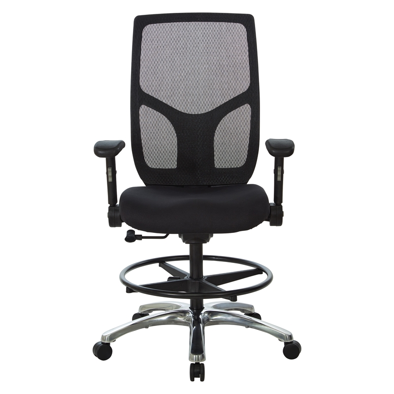 ProGrid Mesh Back Drafting Chair in  FreFlex Coal Black Fabric