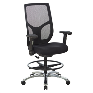 ProGrid Mesh Back Drafting Chair in  FreFlex Coal Black Fabric