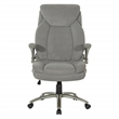 Gray Fabric Big & Tall Chair with Padded Flip Arms and Titanium Base.