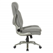 Gray Fabric Big & Tall Chair with Padded Flip Arms and Titanium Base.