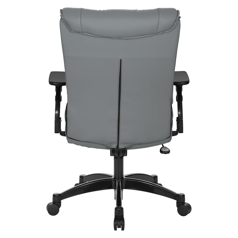 Charcoal Grey Leather Conference Chair with Cantilever Arms and Industrial Steel Finish Base