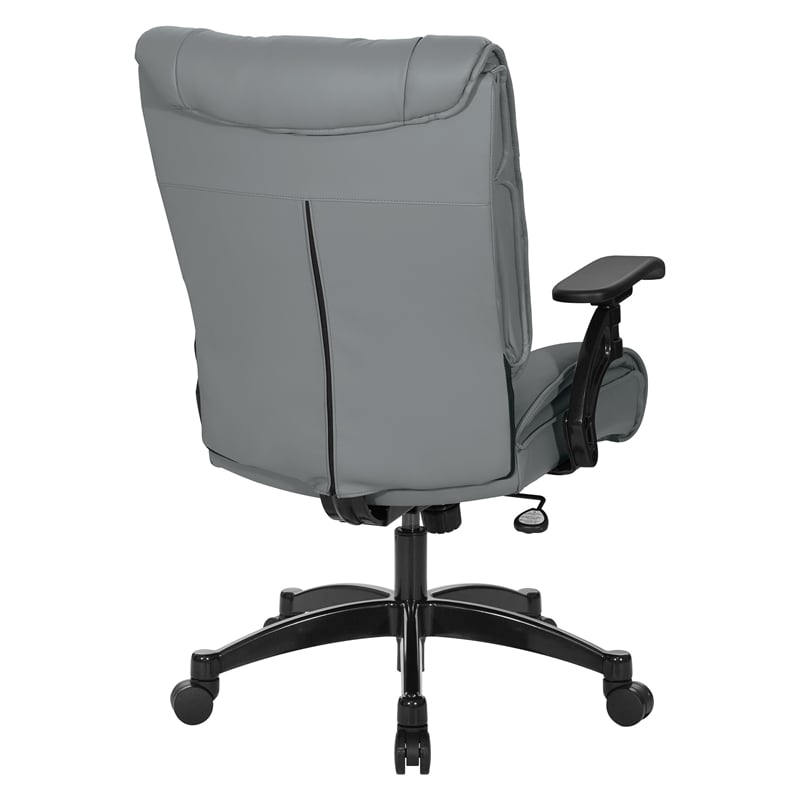 Charcoal Grey Leather Conference Chair with Cantilever Arms and Industrial Steel Finish Base