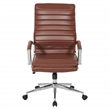 High-Back Manager s Chair in  Saddle Brown Faux Leather