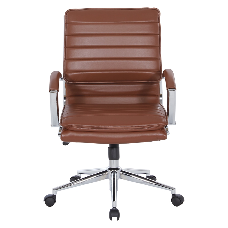 Mid-Back Manager s in Saddle Brown Faux Leather Chair