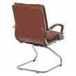 Guest Faux Leather Chair in Saddle Brown with Chrome Base and Includes Removable Arm Sleeves