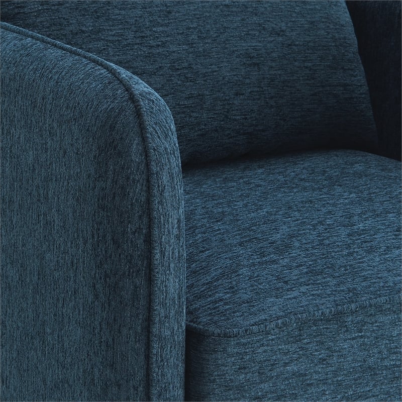 Newhaven Accent Chair in Navy Green Polyester with Black Metal Legs