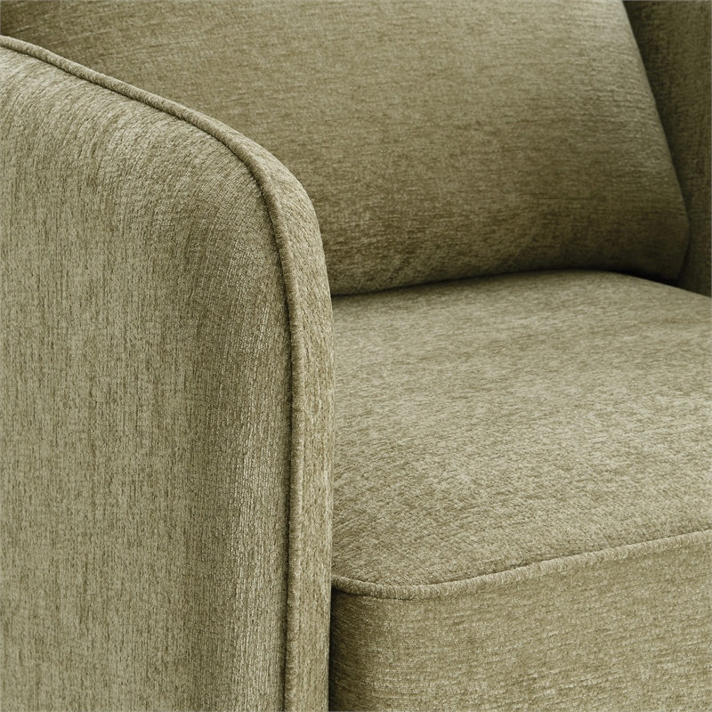 Newhaven Accent Chair in Sea Green Polyester with Black Metal Legs